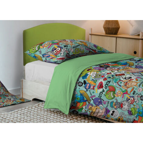 Copripiumino Sacco Piumone Freestyle Per Ragazzi 100% Cotone Digitale Cool, misuraPiazza E MezzacoloreCool