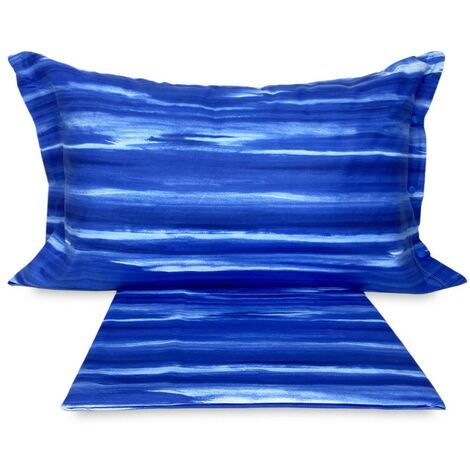 COPRIPIUMINO sfumato MODERNO RIO BLU in puro cotone Cm. 155X200