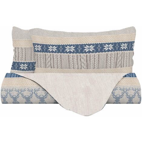 Copripiumino Singolo con Federe Stampato Athena Rudolph Azzurro