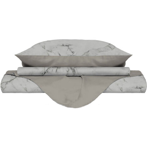 Copripiumino Singolo con Federe Stampato in Microfibra Marble