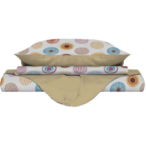 Copripiumino Singolo Double Face con Federe Stampato Circle