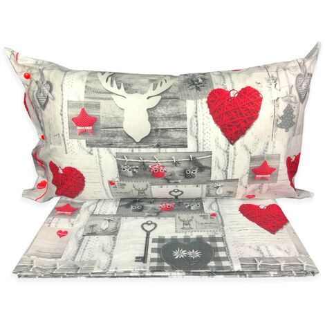COPRIPIUMINO tirolese TIROLO PATCHWORK con CUSCINO ARREDO TIRPTCH Cm. 155X200