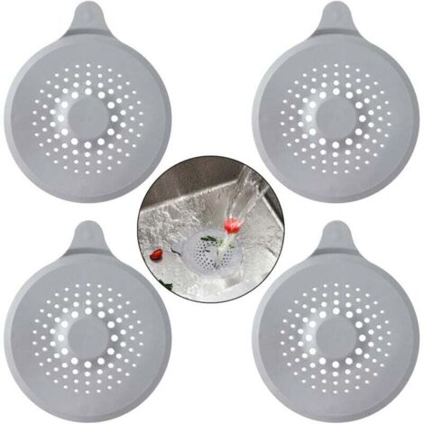 Copriscarico in silicone da 4 pezzi, filtro per lavandino con ventosa, filtro per scarico vasca, protezione per scarico per bloccare capelli e sporco