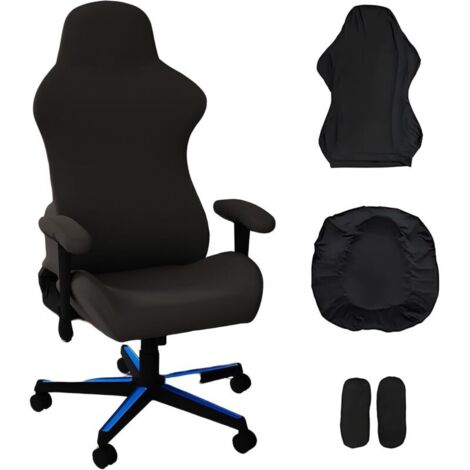 Coprisedia da gaming con imbottitura e copribraccioli, elasticizzato, nero, sfoderabile, lavabile e antiscivolo.