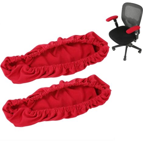 Coprisedia da ufficio, copribraccioli removibile per sedie da ufficio, cuscinetti ergonomici per braccioli di sedie da ufficio, protezione elastica per il comfort dei gomiti (rosso vino)
