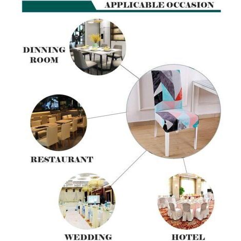 Coprisedie, 6 pezzi, elasticizzati, sfoderabili, lavabili, coprisedie moderni per sala da pranzo, coprisedie - decorazione per bouquet da sposa, hotel, ristorante