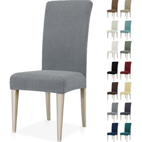 Coprisedie da 6 pezzi, coprisedie elastici per sala da pranzo, coprisedie universali, coprisedie lavabili, coprisedie moderni, protezione decorativa per sedia, grigio chiaro