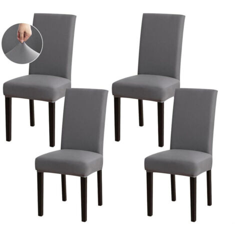 Coprisedie da pranzo - Set di 4 coprisedie elasticizzati, sfoderabili e lavabili per casa, hotel e sale per banchetti.