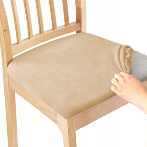 COPRISEDILE 40x40cm BEIGE ELASTICO VELOUR [26L1]