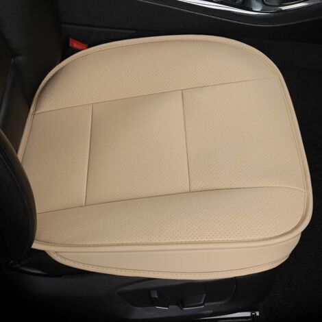 Coprisedile per auto, protezione per sedile anteriore super morbida e confortevole, cuscino per sedile auto in pelle PU traspirante e impermeabile, 20,8'' x 20,8'' (1 pezzo - Beige)
