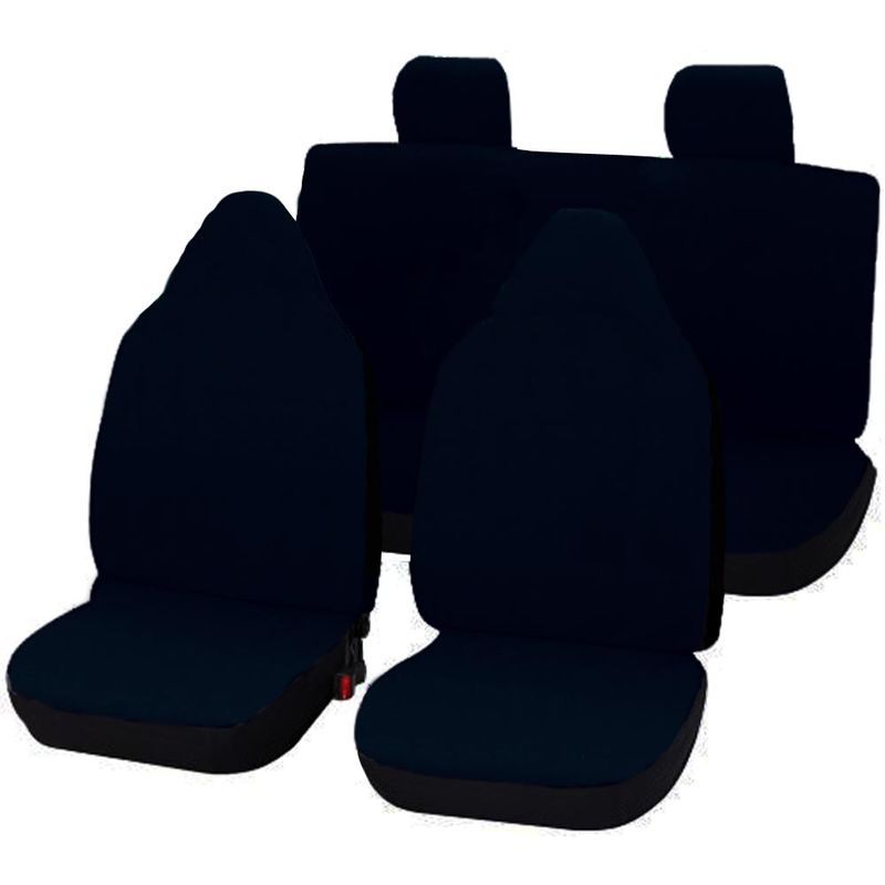 Image of Set coprisedili compatibili per auto C1 made in italy fodere colore unico senza logo jeans blu
