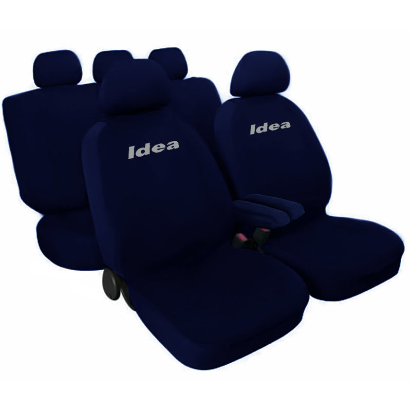 Image of Set coprisedili compatibili per auto idea made in italy fodere colore unico blu scuro