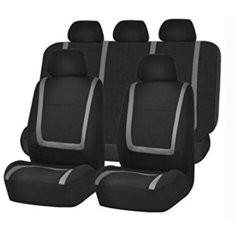 Coprisedili per auto, coprisedili anteriori e posteriori per auto, set di protezioni per sedili auto, accessori, grigio