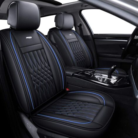 Coprisedili per auto impermeabili in ecopelle, adatti alla maggior parte dei SUV berline, come Elentra Sonata Tucson Chevrolet Equinox Vw CRV Mazda6 (Nero e Blu)