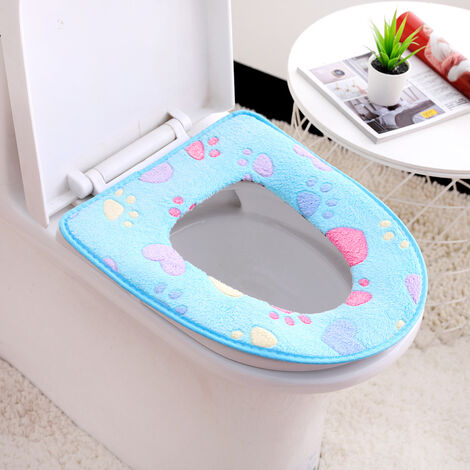 Coprisedile In Peluche Per Wc Tappetino 4 Pcs Sedile Wc Caldo Coprisedili Wc Lavabili Copriwater Invernale Tappetino Wc Morbido Per La Maggior Parte Delle Toilette Familiari Blu Rosa Grigio Verde 