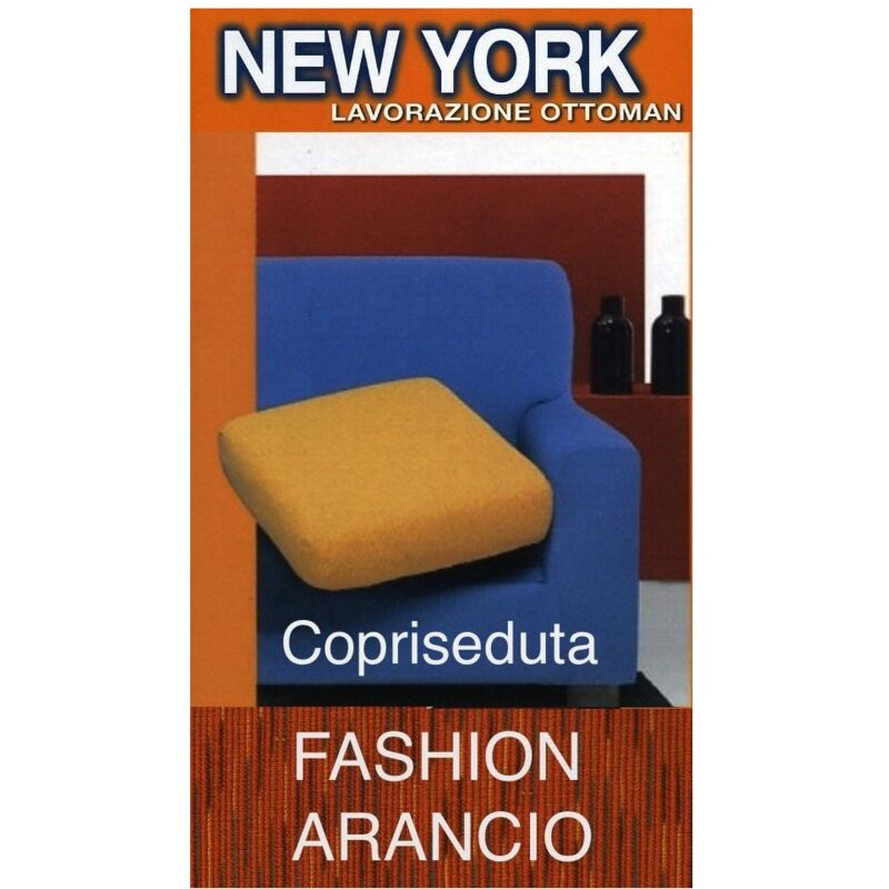 Housse de siège de canapé orange à la mode de New York - Tissu extensible côtelé anti-boulochage - Fabriqué en Italie housse de siège 1 siège 60x60 Housse de siège de canapé orange à la mode de New York - Tissu extensible côtelé anti-boulochage - Fabriqué en Italie housse de siège 1 siège 60x60
