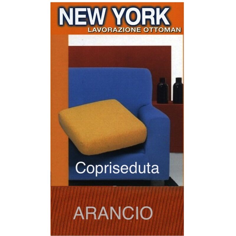 Housse de canapé New York Orange - Tissu extensible côtelé anti-boulochage - Fabriqué en Italie 2 places couvre cm. 120x60