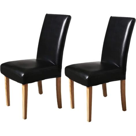 Coprisgabelli in similpelle lavabili e impermeabili KZQ per sala da pranzo, cucina, hotel, matrimoni (colore: nero elegante, dimensioni: set da 2)