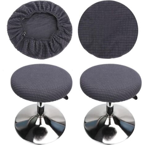 Coprisgabelli rotondi (set di 2 pezzi grigio scuro), adatti per sgabelli da 28-40 cm, per bar e caffè, coprisgabelli rotondi elastici, lavabili e facili da pulire, morbidi e resistenti.