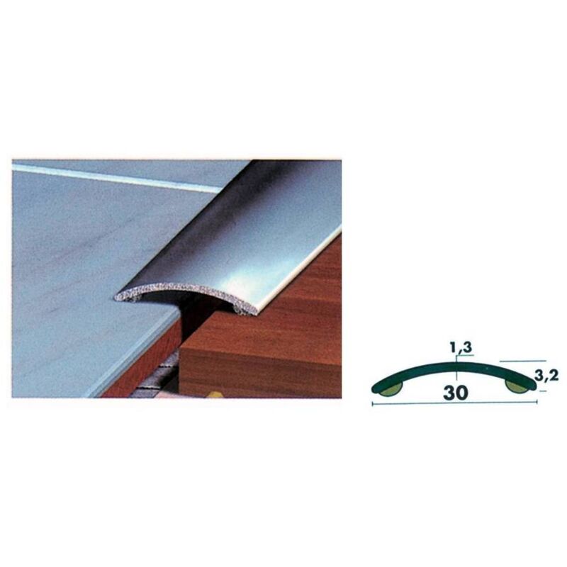 Couverture de seuil en aluminium adhésif argenté cm.200