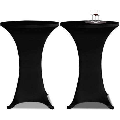Copritavolo 70 cm Nero Tessuto elasticizzato 2 pezzi vidaXL