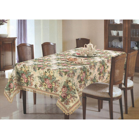 Copritavolo Jacquard Disegno Floreal By Suardi, misura150x150coloreFloreal