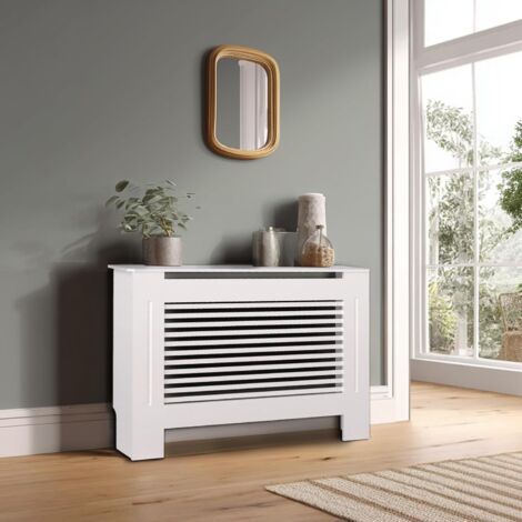 Copritermosifone Bianco in MDF Alto 90 cm 111x19x92cm