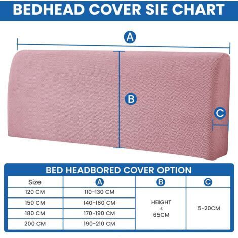 Copritestiera, 150 cm, morbido ed elasticizzato, antipolvere, moderno, sfoderabile e lavabile, rosa.