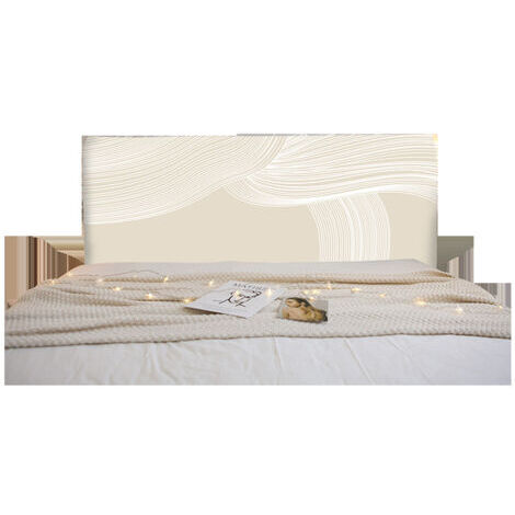 Copritestiera da 160 cm, copritestiera elasticizzato, linee astratte, copritestiera protettivo rimovibile e lavabile, antipolvere 150-170 cm