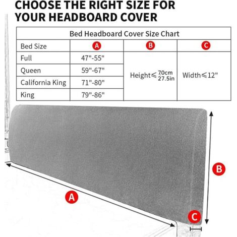 Copritestiera elasticizzato per testiere matrimoniali e king size, copertura protettiva curva antipolvere per la decorazione della camera da letto (champagne, letto grande: da 140 a 170 cm)