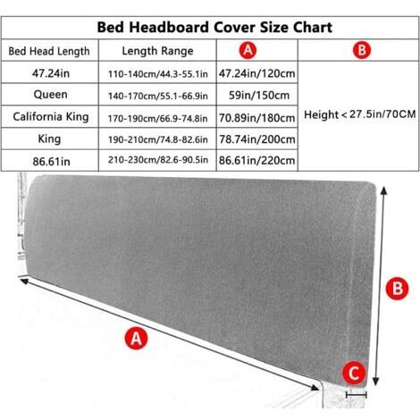Copritestiera elastico spesso generico compatibile con letti matrimoniali, protezione antipolvere per testiere imbottite o in legno, arancione, 210-230 cm