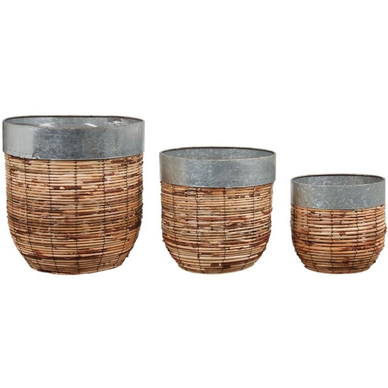 Coprivaso Paolo in rattan (Set di 3)