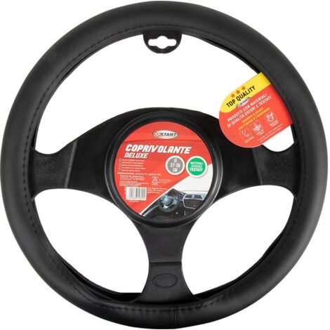Coprivolante auto Deluxe, diametro 37-39 cm, nero comodità sicurezza