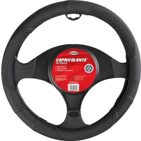 Coprivolante auto in pelle antiscivolo diametro da 37 a 39 cm