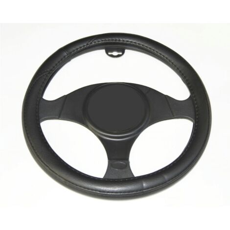 COPRIVOLANTE AUTO UNIVERSALE FODERA COPRI VOLANTE 37 39 CM SIMIL PELLE NERO 465