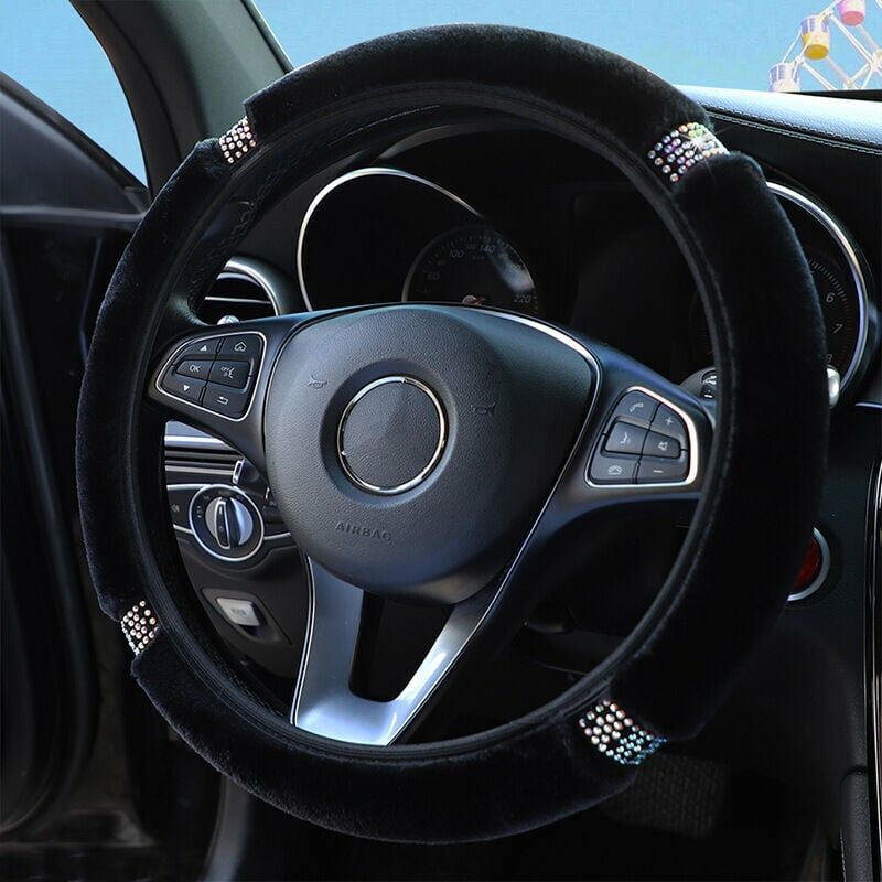 Coprivolante con diamanti soffici (nero)