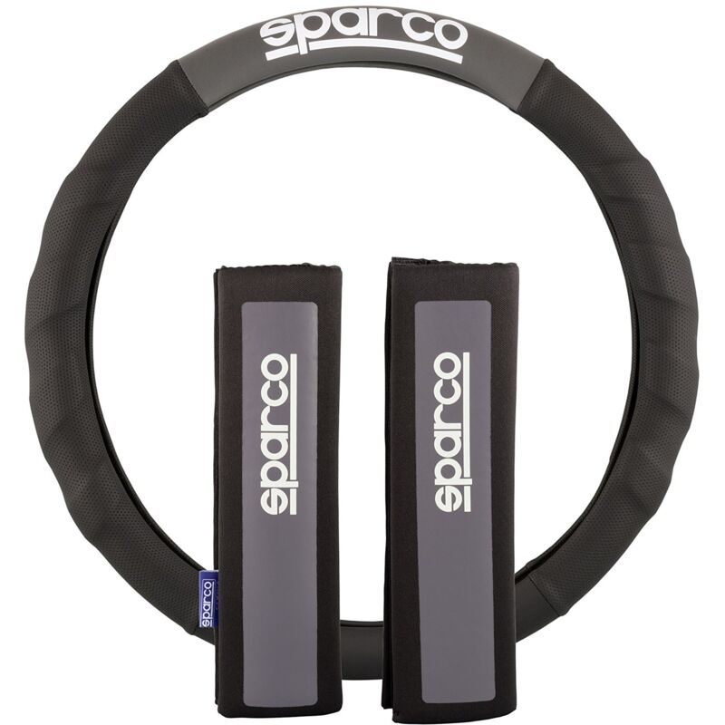 Sparco - Coprivolante e passacintura SPC1111K auto grigio e nero