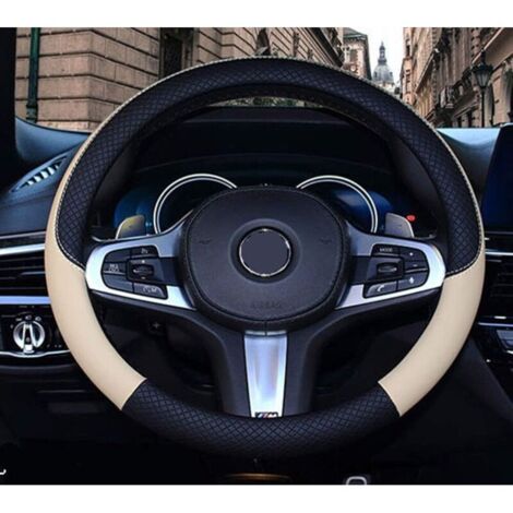 Coprivolante in microfibra beige con cuciture ondulate
