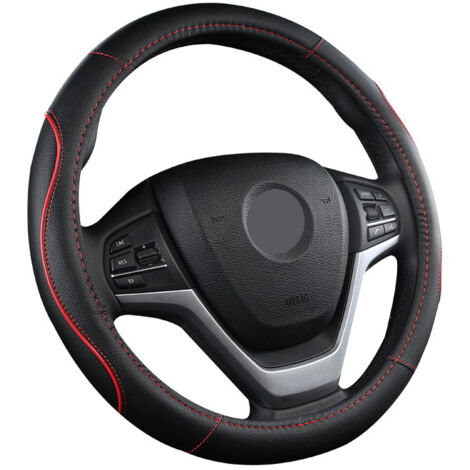 Coprivolante per auto in microfibra da 15 pollici (nero/rosso)