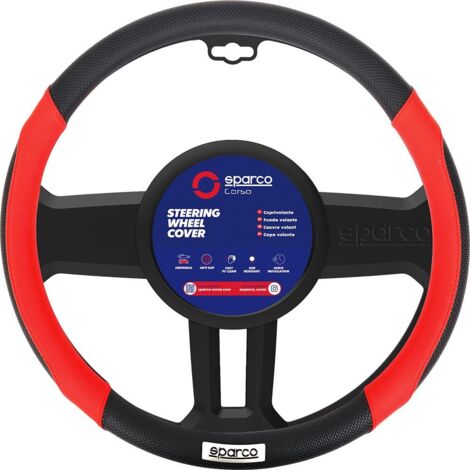 Coprivolante SPC1113 auto universale rosso e nero con dettagli traforati