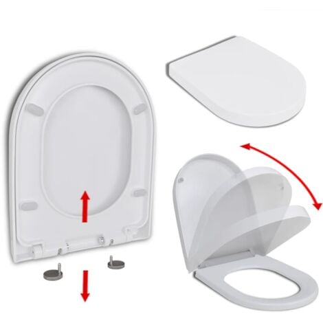 Copriwater Ammortizzato e Sgancio Rapido Bianco Quadrato vidaXL 3787