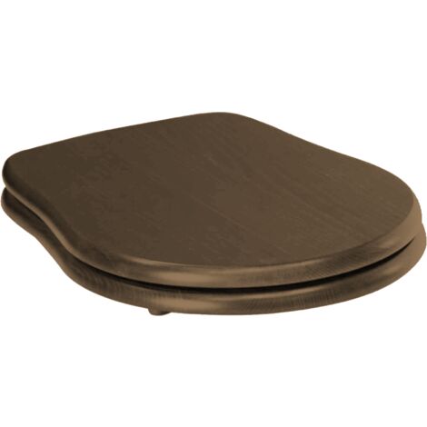 Copriwater Chiusura Standard Con Cerniere Oro Kerasan "Retrò" Noce Massello