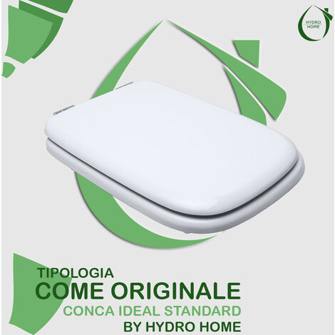 Sedile Per WC, Tavoletta WC Con Chiusura Ammortizzata, Quadrato Copriwater Ideal  Standard Conca, Tavoletta WC Ideal Standard, 35X46 Cm, Bianco,06B :  : Fai da te