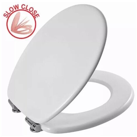 Copriwater Copri Vaso Bagno Universale Soft Close Rallenty Ammortizzato Bianco M