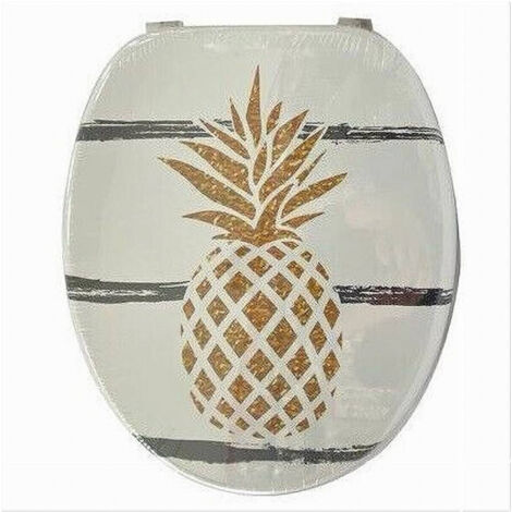 Copriwater Copri Water Sedile Wc Bagno Universale Cerniere Acciaio Ananas 59258