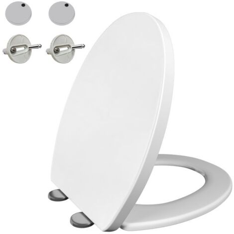 Copriwater - DAYPLUS - Sedile WC standard ovale - Chiusura lenta - Rimovibile, fissaggio regolabile - Bianco