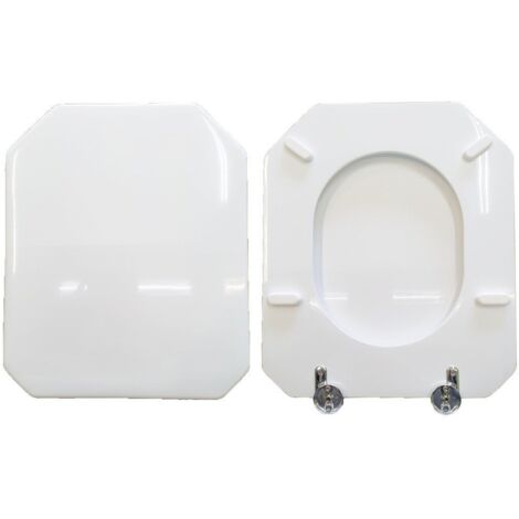 Copriwater Decò Cesame legno rivestito in resina poliestere bianco