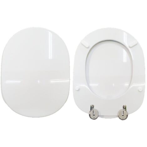 Copriwater Duetto Tondo Falerii legno rivestito in resina poliestere bianco