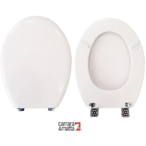 Copriwater Ellisse Ideal Standard legno verniciato bianco Carrara &amp Matta