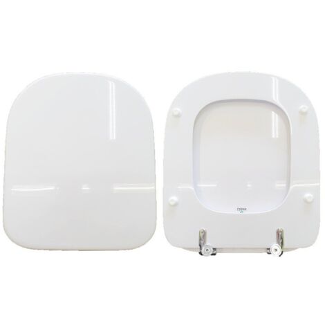 Copriwater Iris Azzurra legno rivestito in resina poliestere bianco